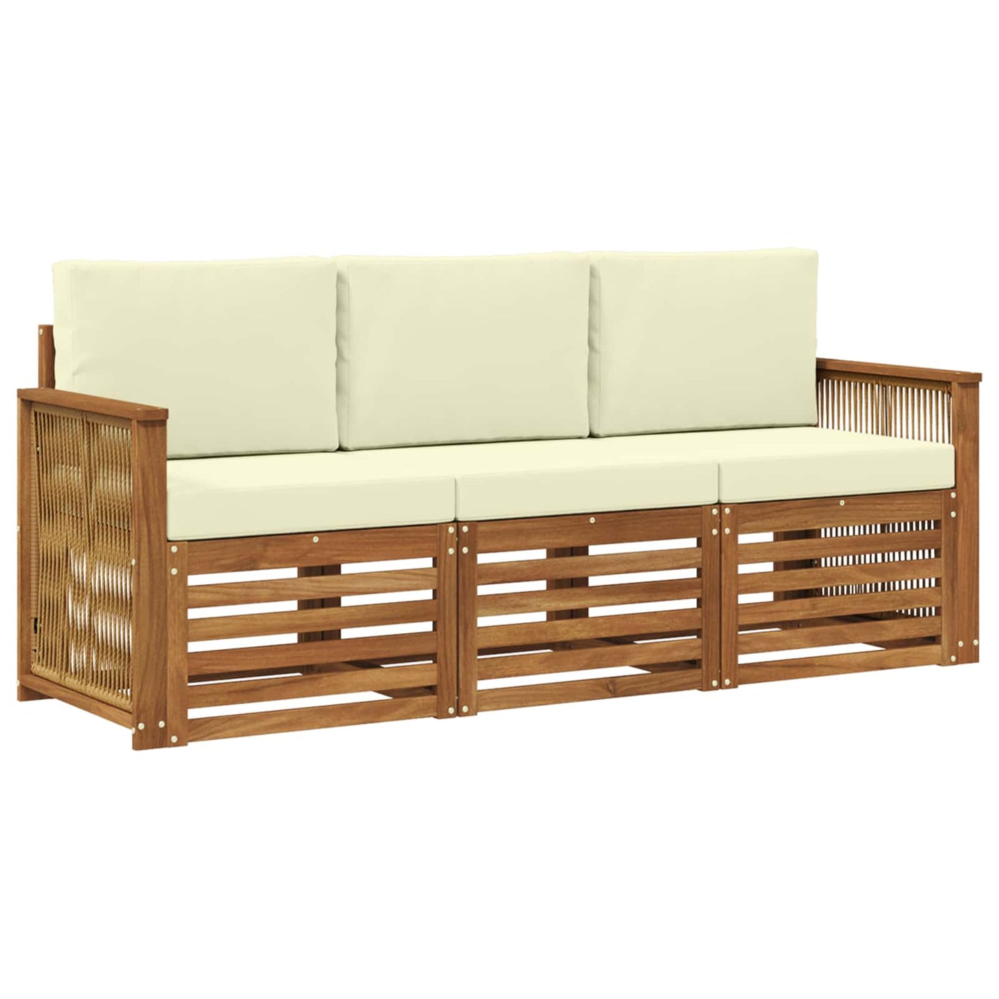 Sofagarnituren mit Kissen 3 pcs Massivholz Akazie