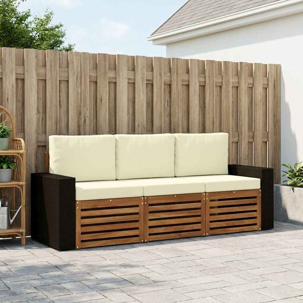 Sofagarnituren mit Kissen 3 pcs Massivholz Akazie