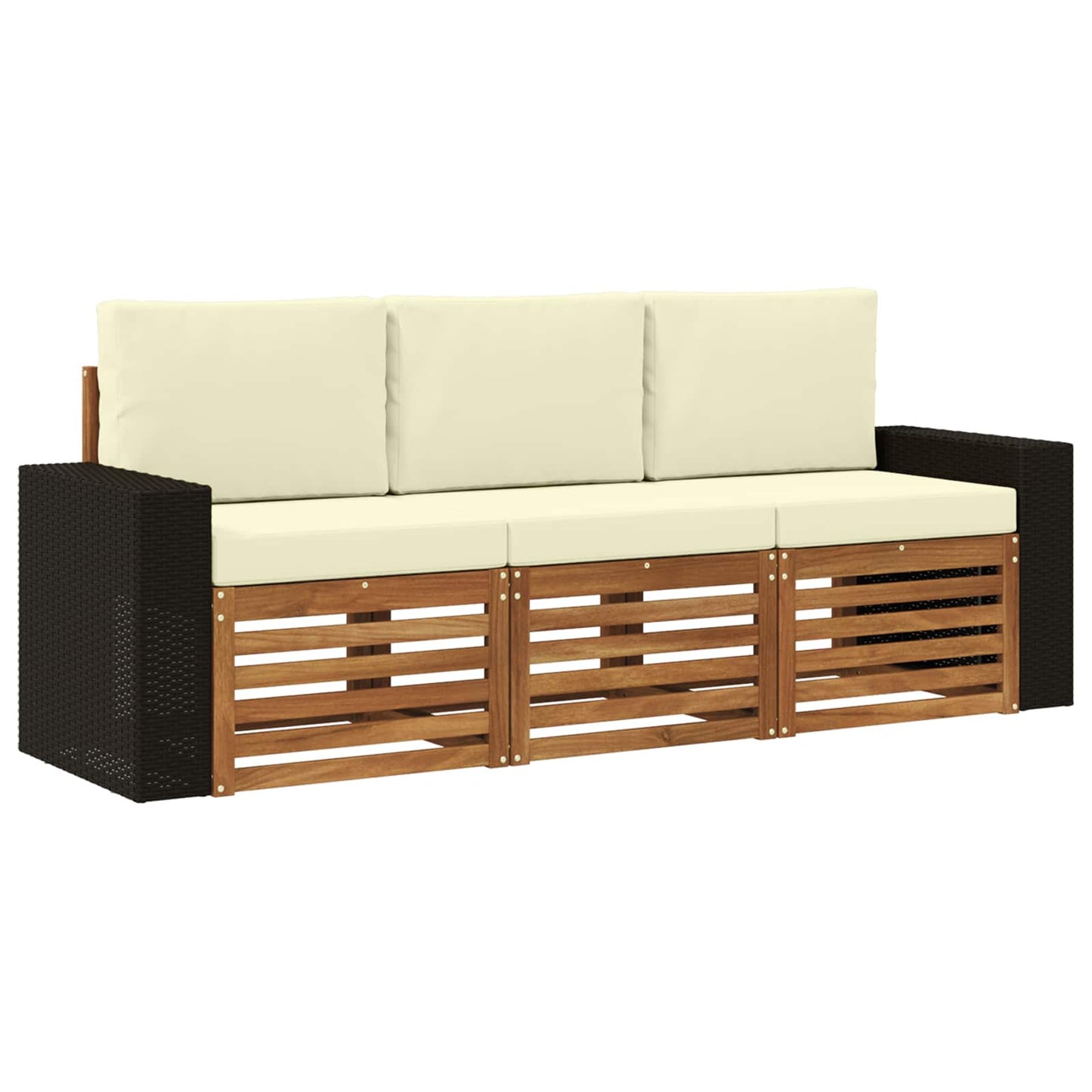 Sofagarnituren mit Kissen 3 pcs Massivholz Akazie