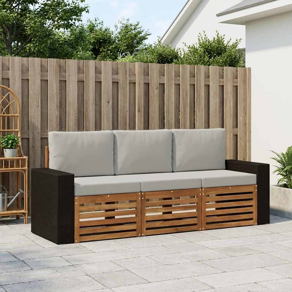 Sofagarnituren 3 stk. Massivholz Akazie