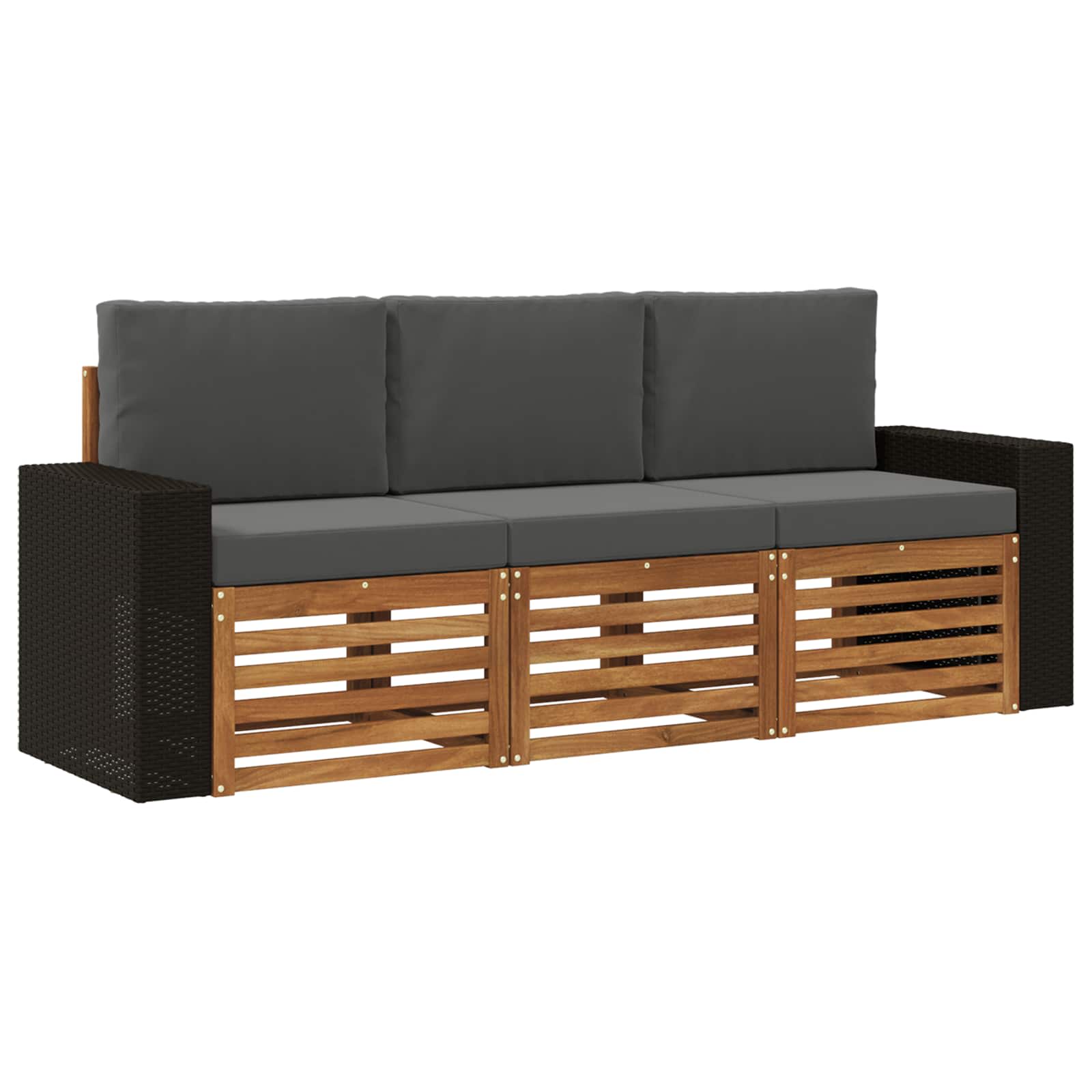 Sofagarnituren mit Kissen 3 pcs Massivholz Akazie