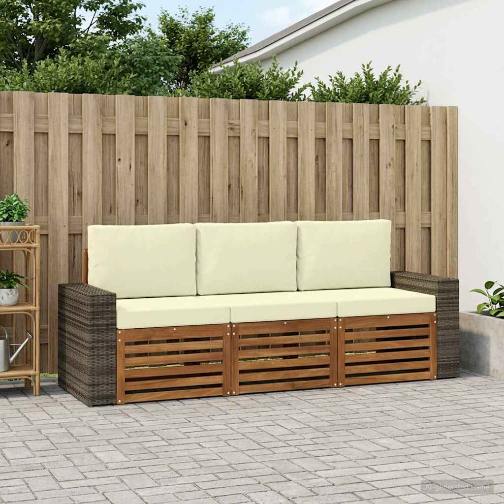 Sofagarnituren mit Kissen 3 pcs Massivholz Akazie