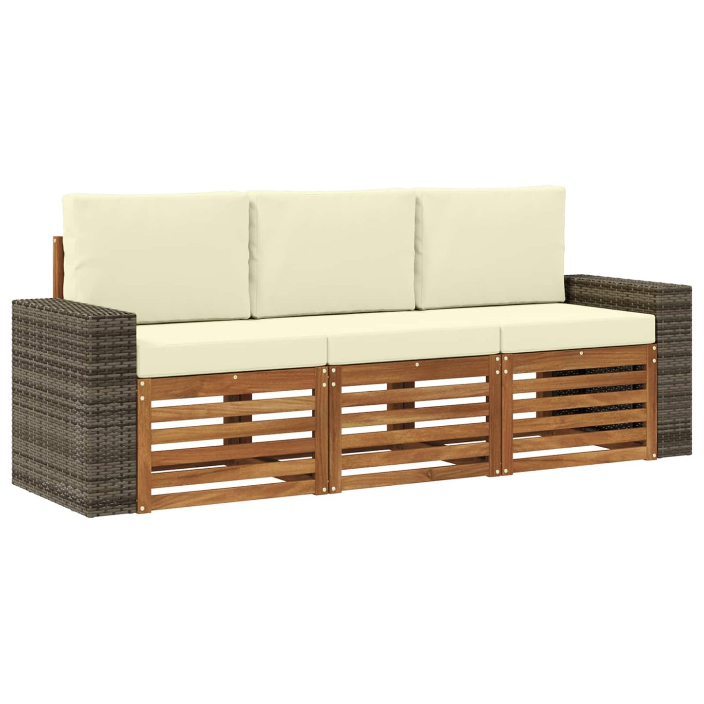 Sofagarnituren mit Kissen 3 pcs Massivholz Akazie
