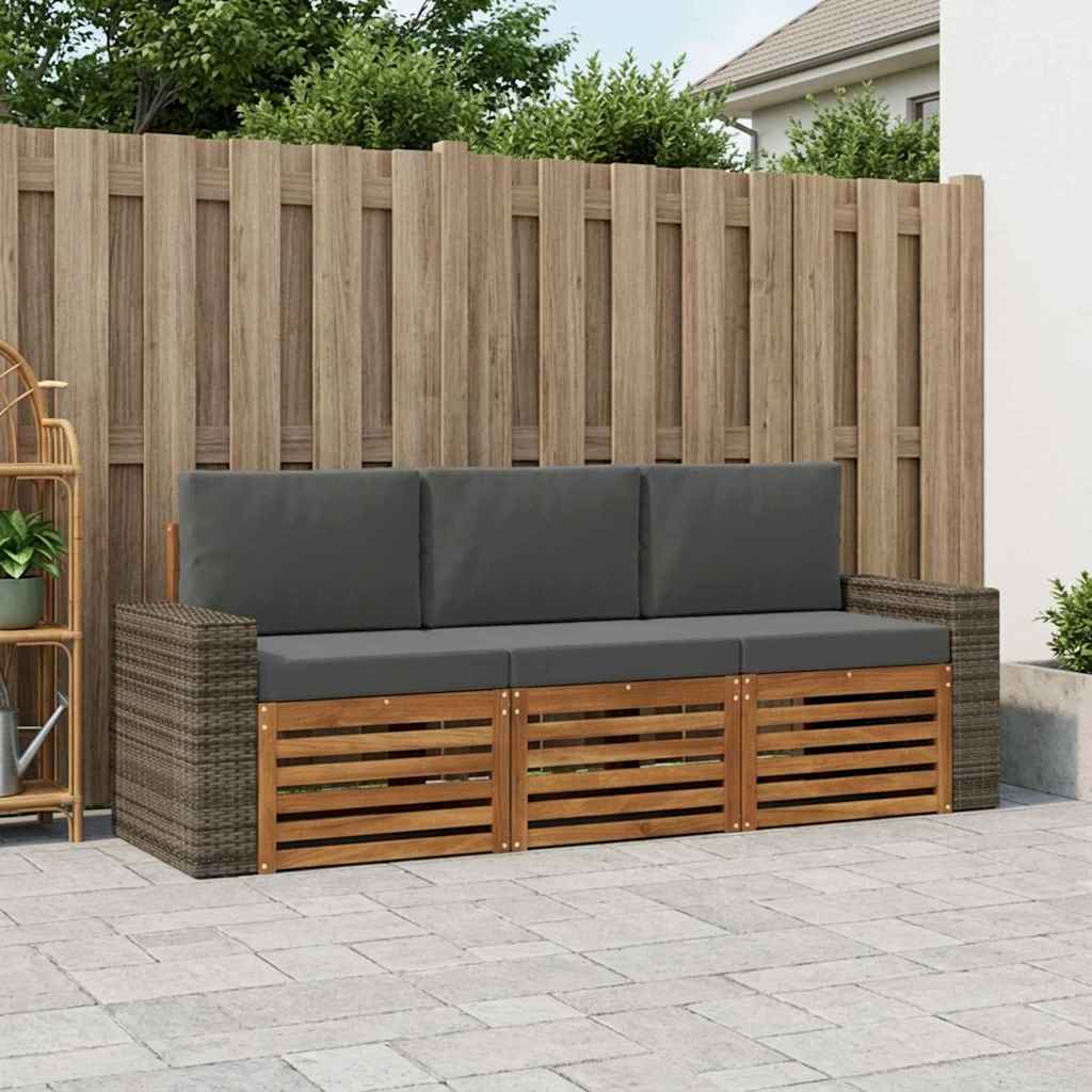 Sofagarnituren mit Kissen 3 pcs Massivholz Akazie