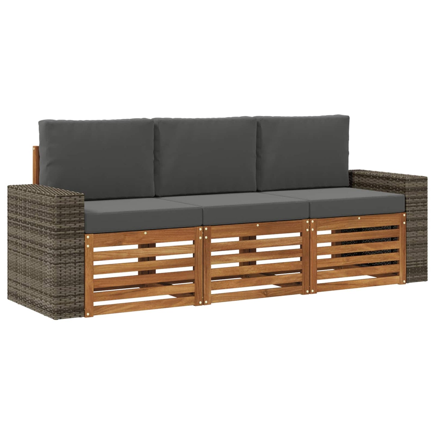 Sofagarnituren mit Kissen 3 pcs Massivholz Akazie