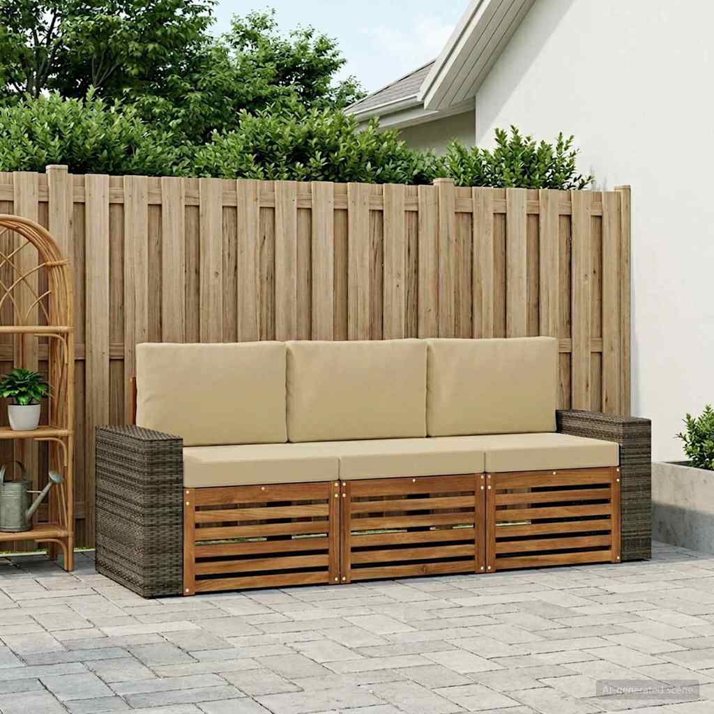 Sofagarnituren 3 stk. Massivholz Akazie