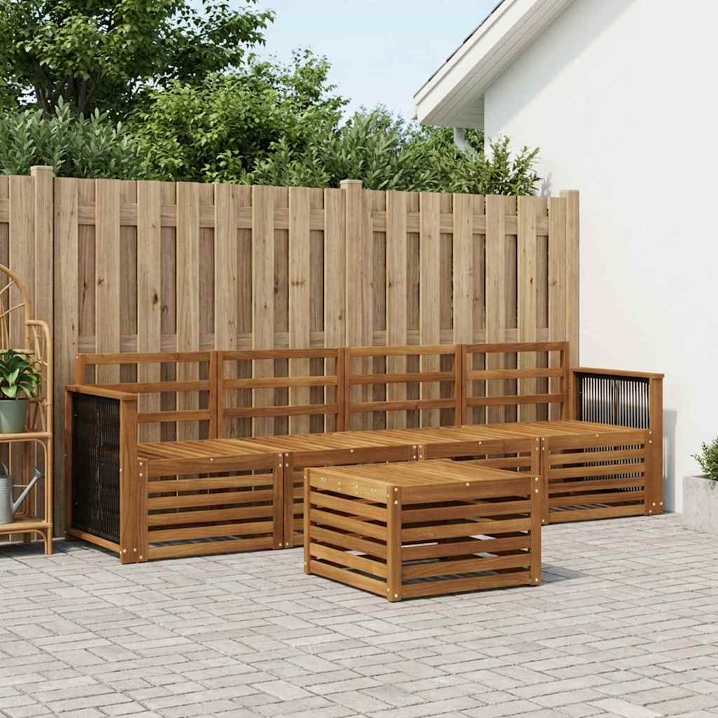 Outdoor-Sofagarnitur 5 pcs Natur Massivholz Akazie