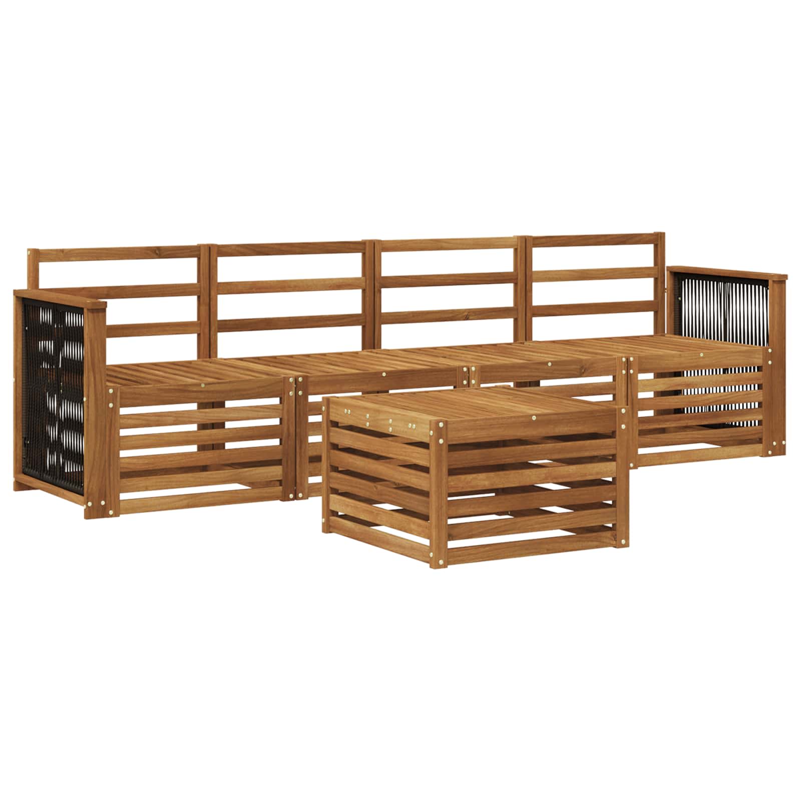Outdoor-Sofagarnitur 5 pcs Natur Massivholz Akazie