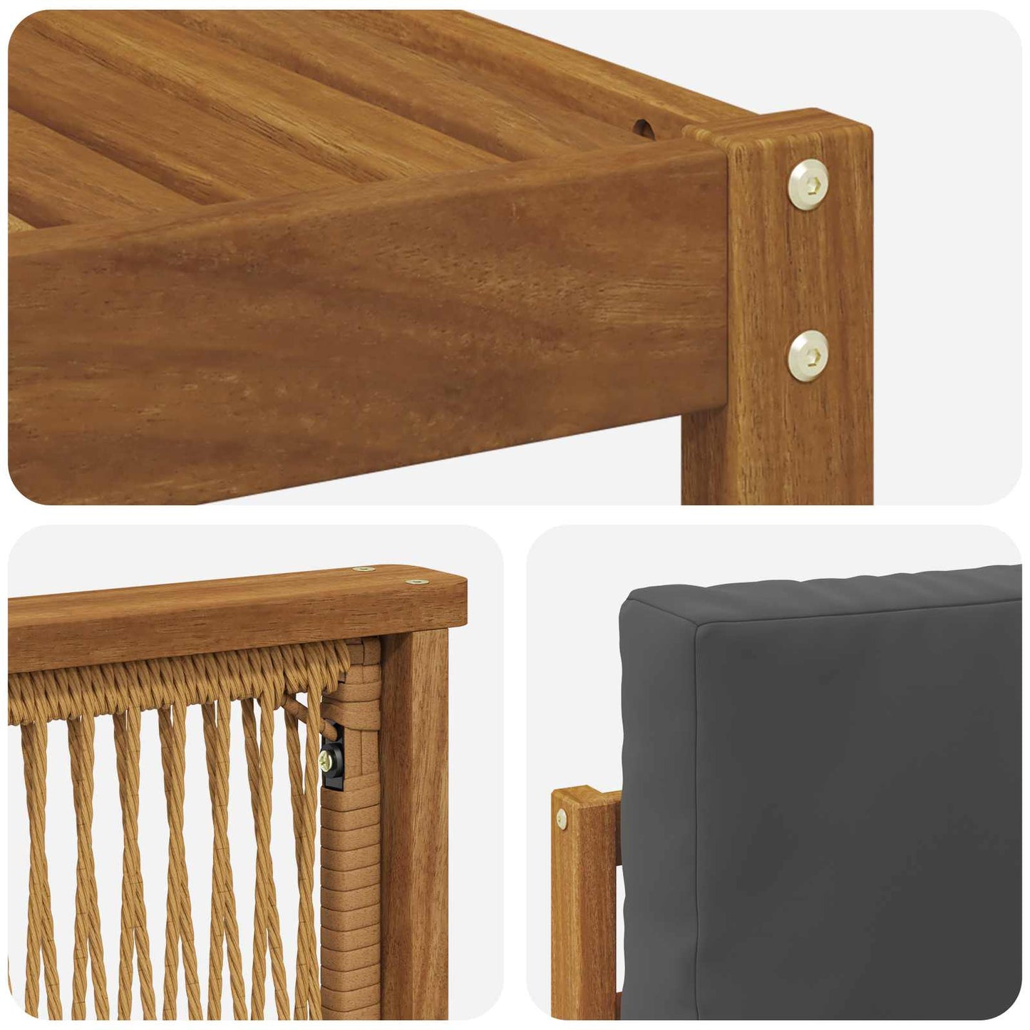 Outdoor-Sofagarnitur 5 stk. Natur und Anthrazit
