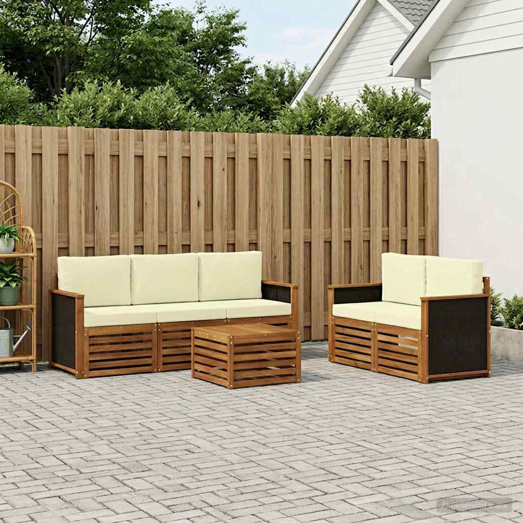 Sofagarnituren mit Kissen 6 pcs Massivholz Akazie