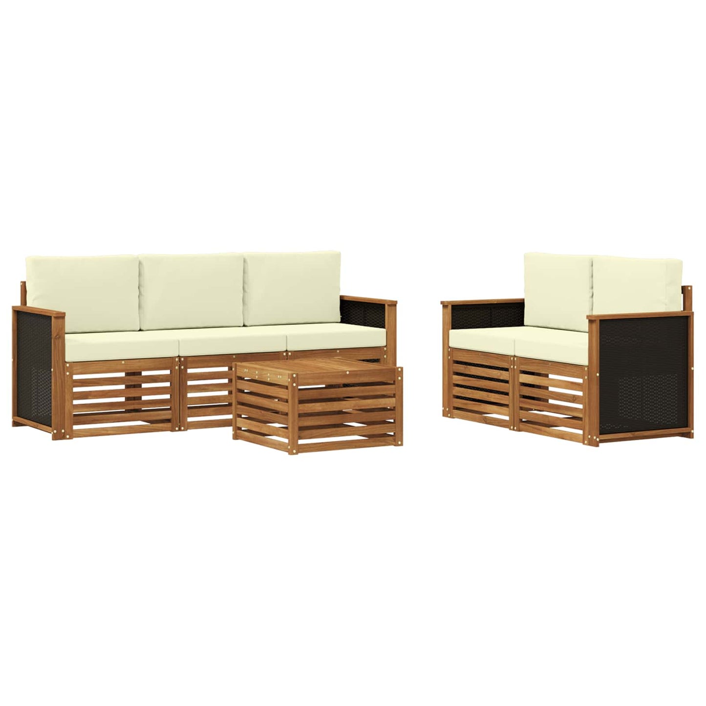 Sofagarnituren mit Kissen 6 pcs Massivholz Akazie