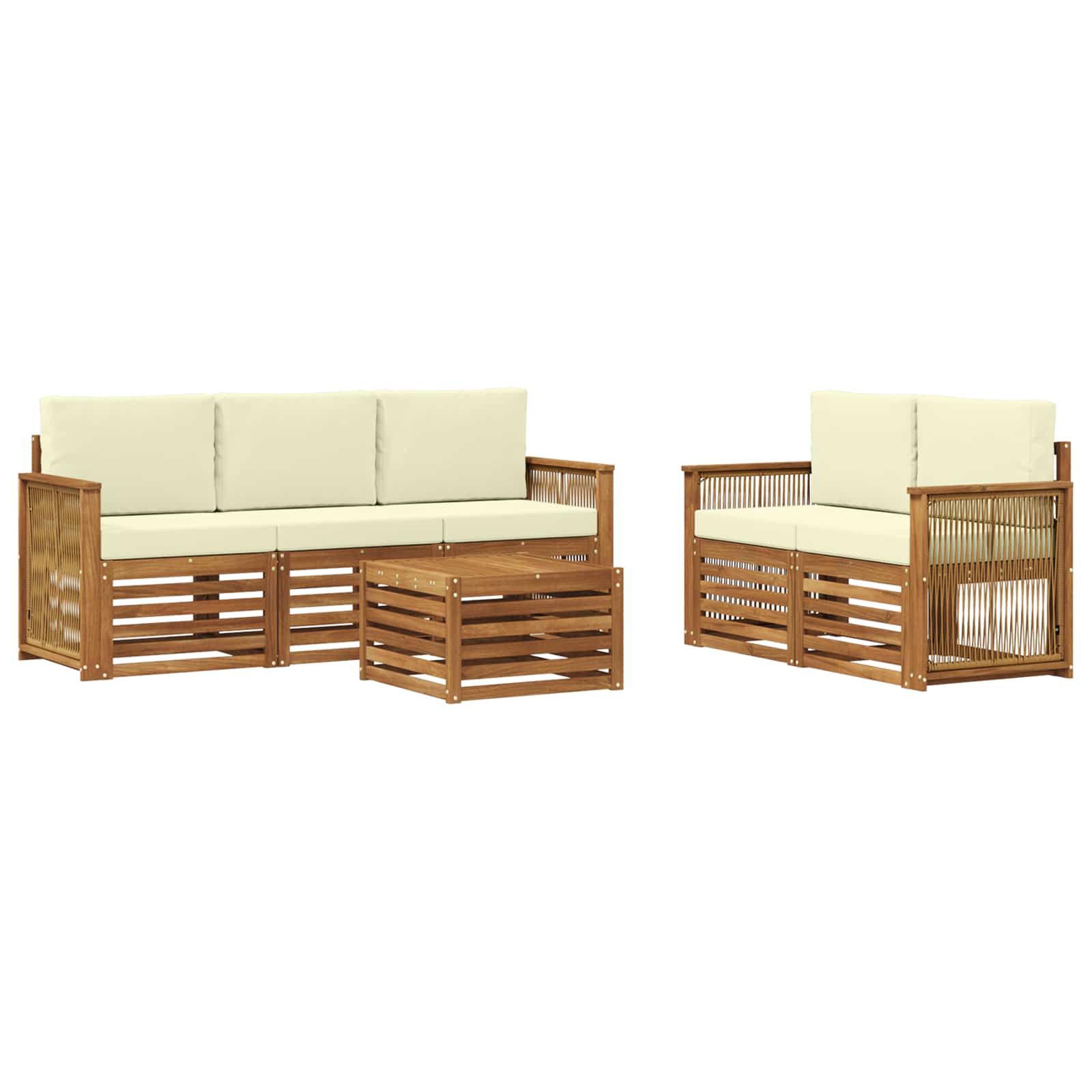 Sofagarnituren mit Kissen 6 pcs Massivholz Akazie