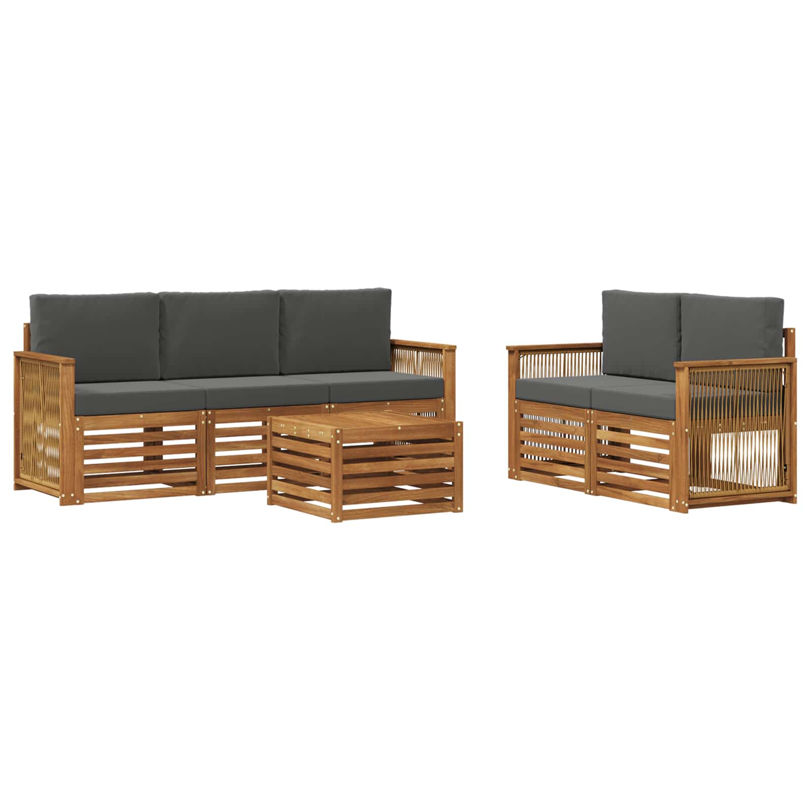 Sofagarnituren mit Kissen 6 pcs Massivholz Akazie