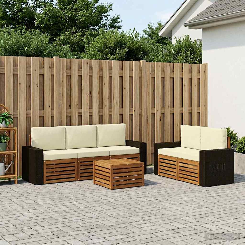 Sofagarnituren mit Kissen 6 pcs Massivholz Akazie
