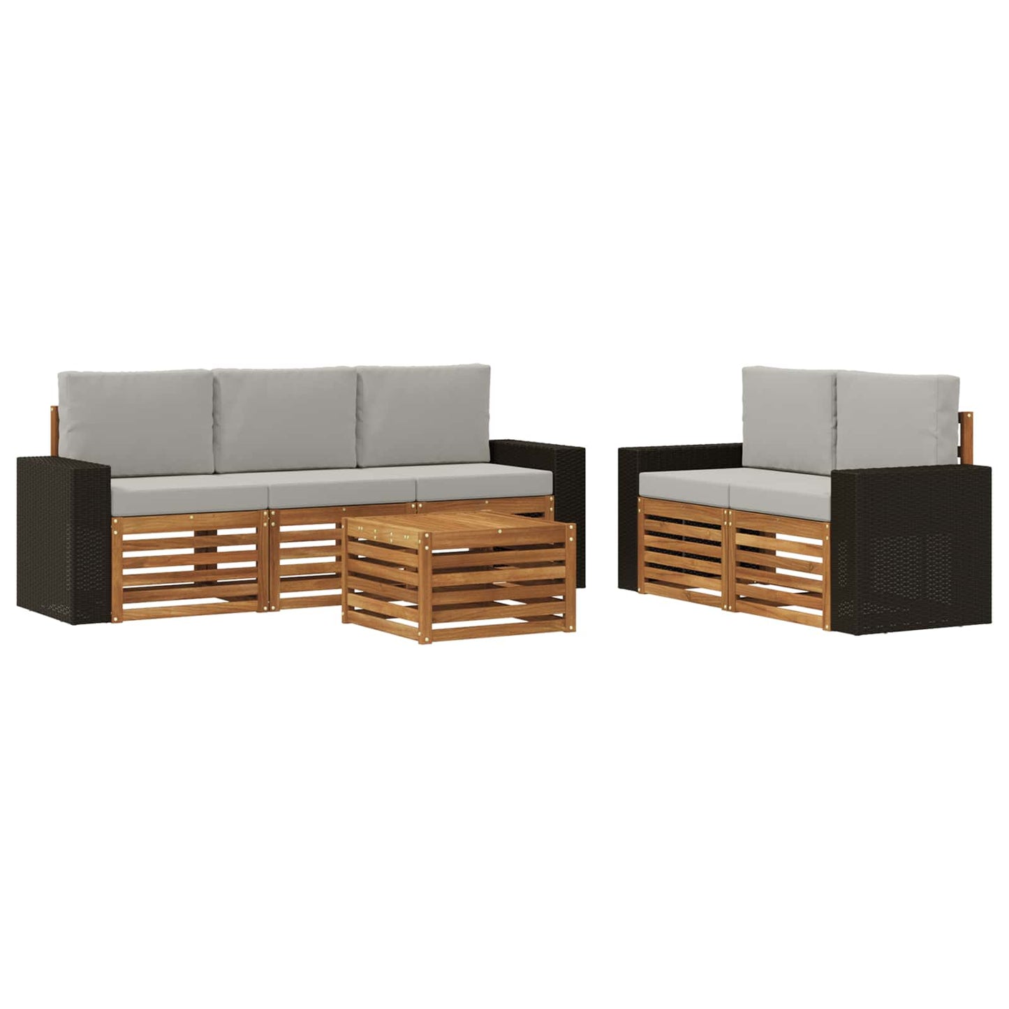 Sofagarnituren mit Kissen 6 pcs Massivholz Akazie