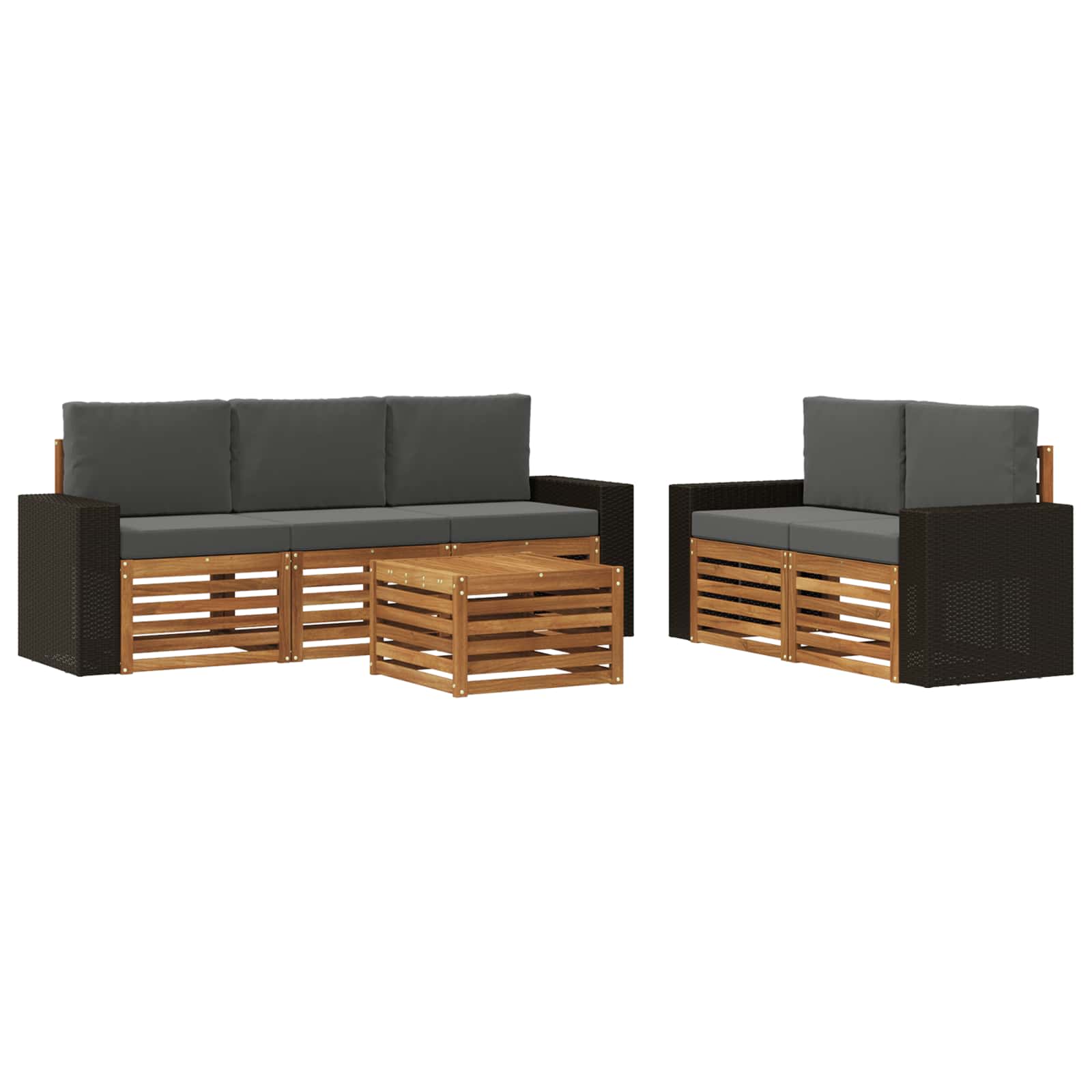 Sofagarnituren mit Kissen 6 pcs Massivholz Akazie
