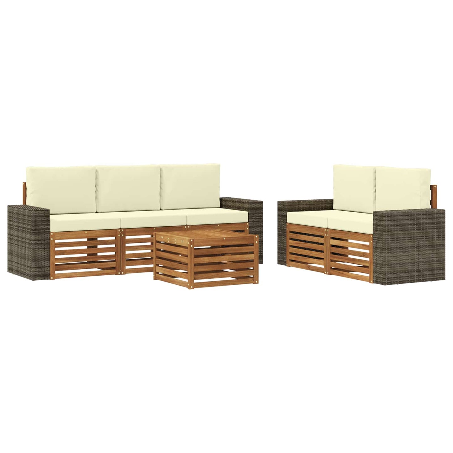 Sofagarnituren mit Kissen 6 pcs Massivholz Akazie