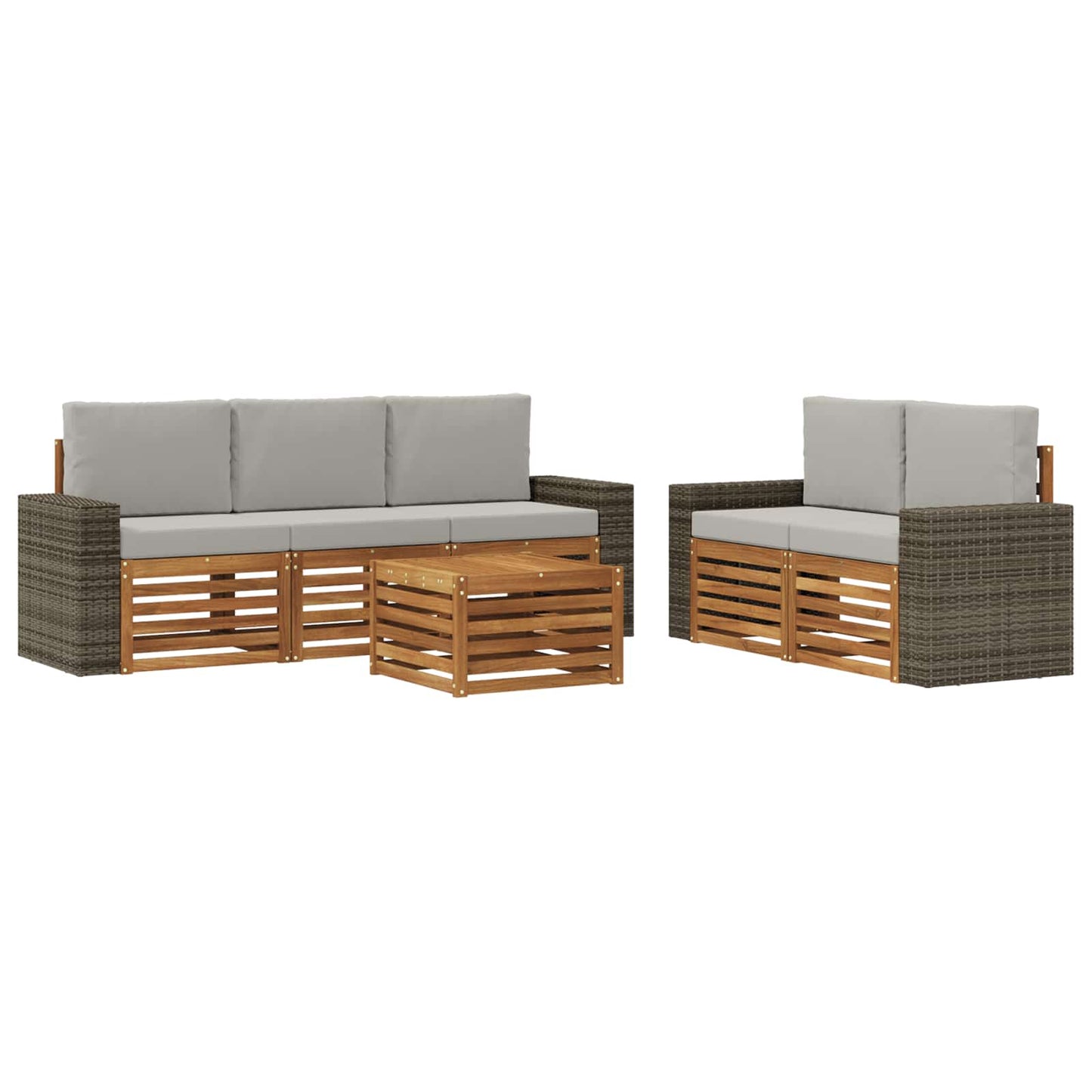 Sofagarnituren mit Kissen 6 pcs Massivholz Akazie