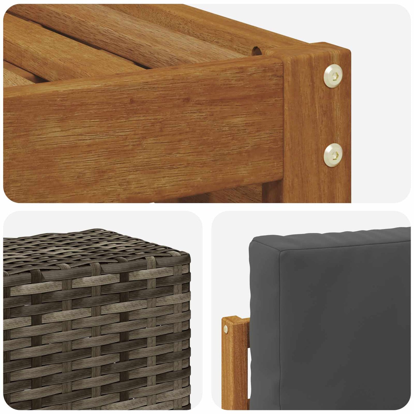 Outdoor-Sofagarnitur 6 Stk. Natur und Anthrazit