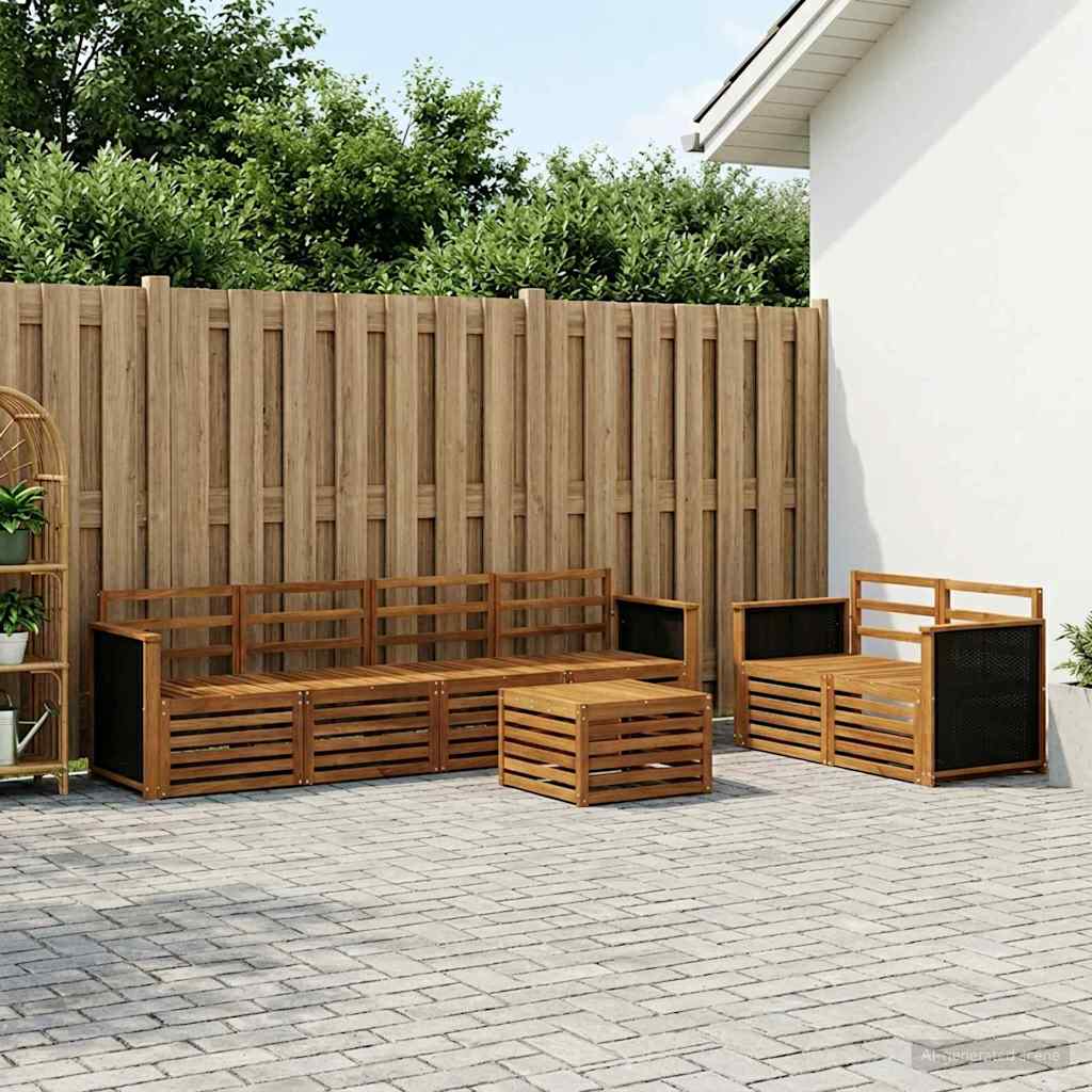 Outdoor-Sofagarnitur 7 pcs Natur Massivholz Akazie