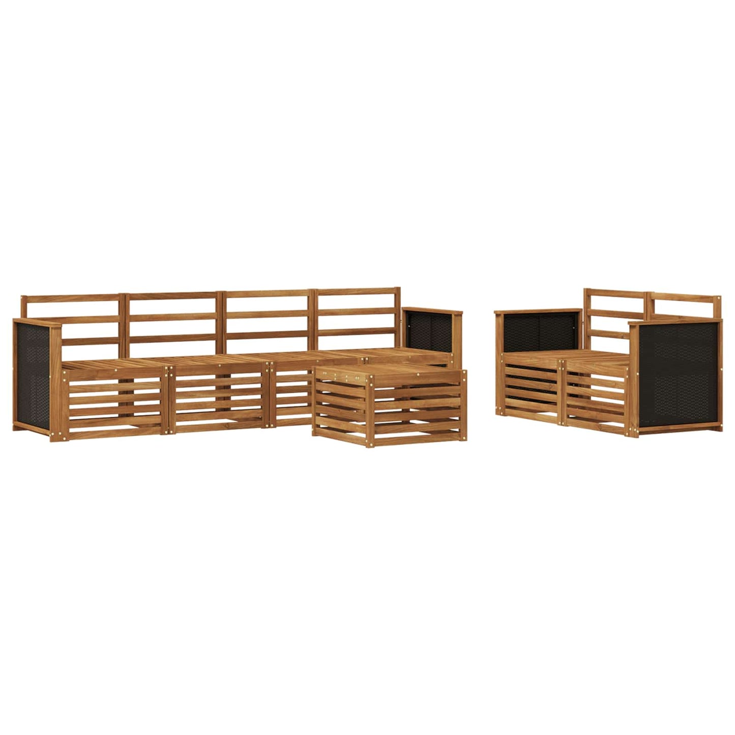 Outdoor-Sofagarnitur 7 pcs Natur Massivholz Akazie