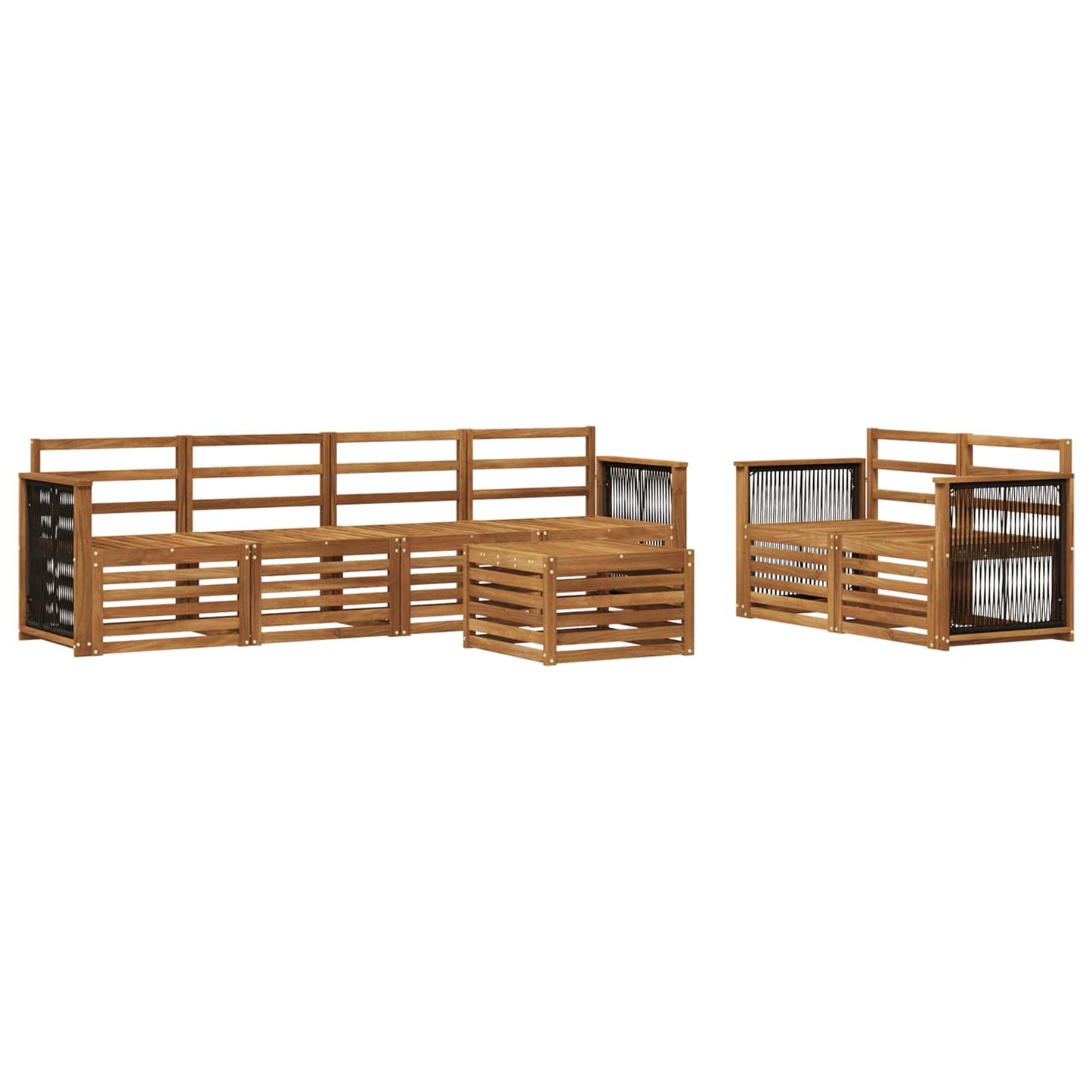 Outdoor-Sofagarnitur 7 pcs Natur Massivholz Akazie
