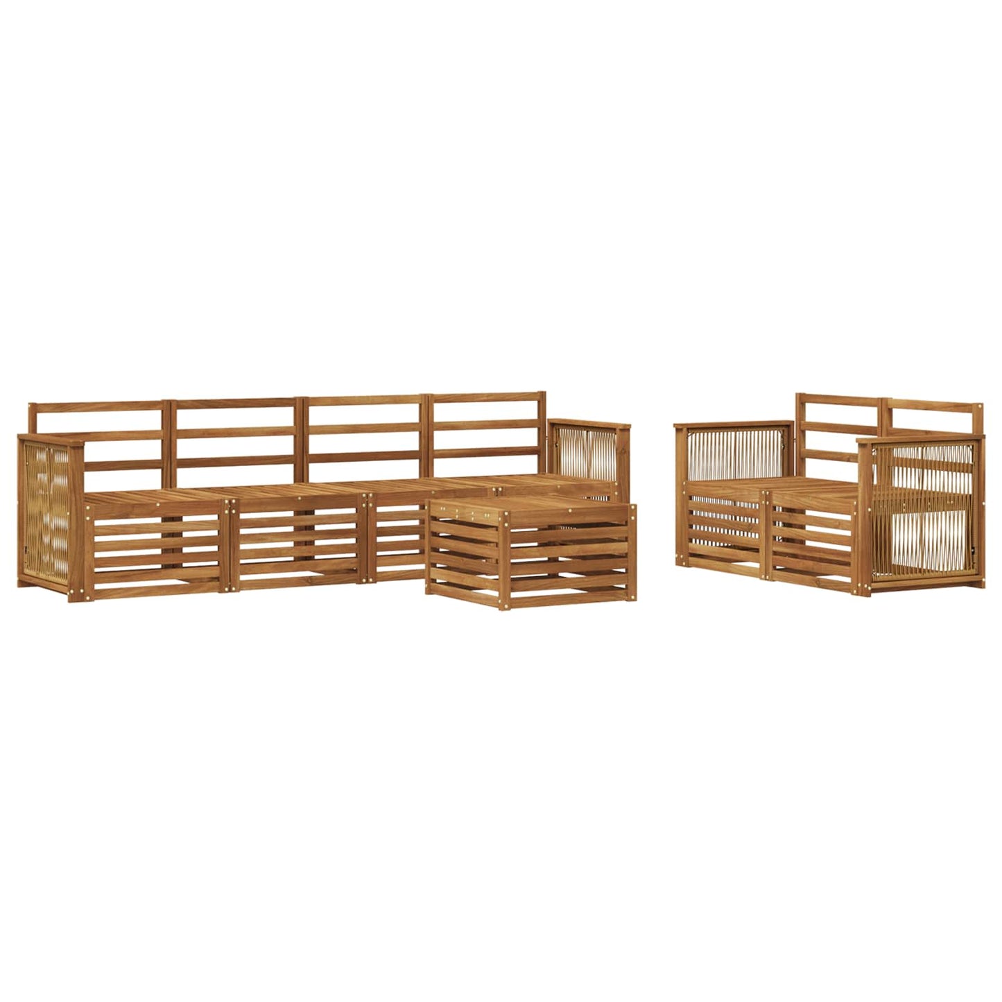 Outdoor-Sofagarnitur 7 pcs Natur Massivholz Akazie