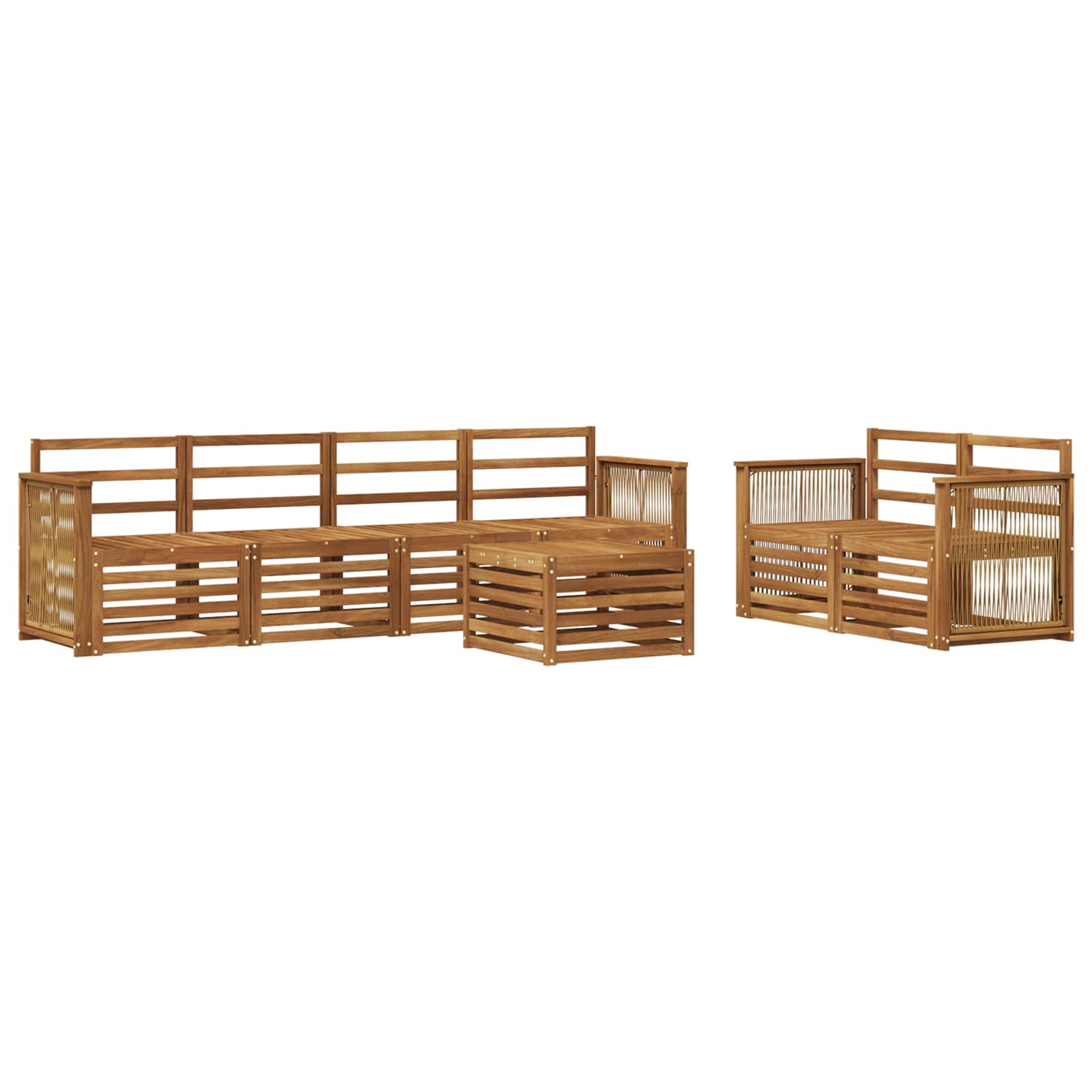 Outdoor-Sofagarnitur 7 pcs Natur Massivholz Akazie
