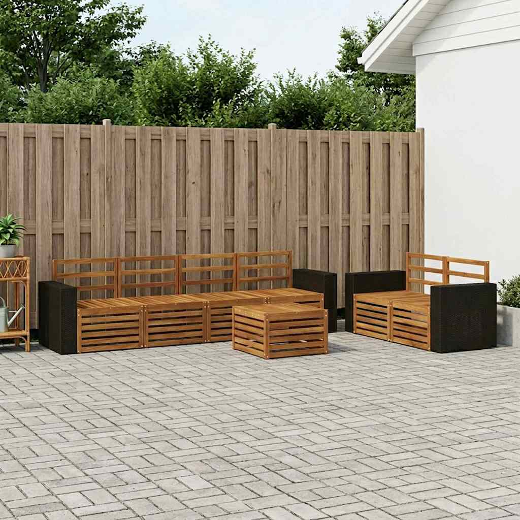 Outdoor-Sofagarnitur 7 pcs Natur Massivholz Akazie