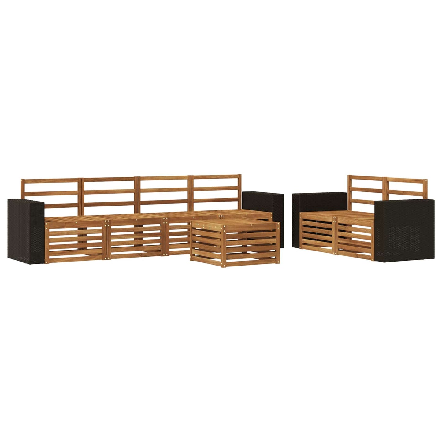 Outdoor-Sofagarnitur 7 pcs Natur Massivholz Akazie