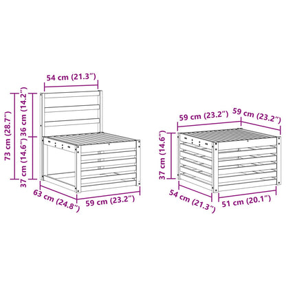 Outdoor-Sofagarnitur 7 stk. Natur und Anthrazit