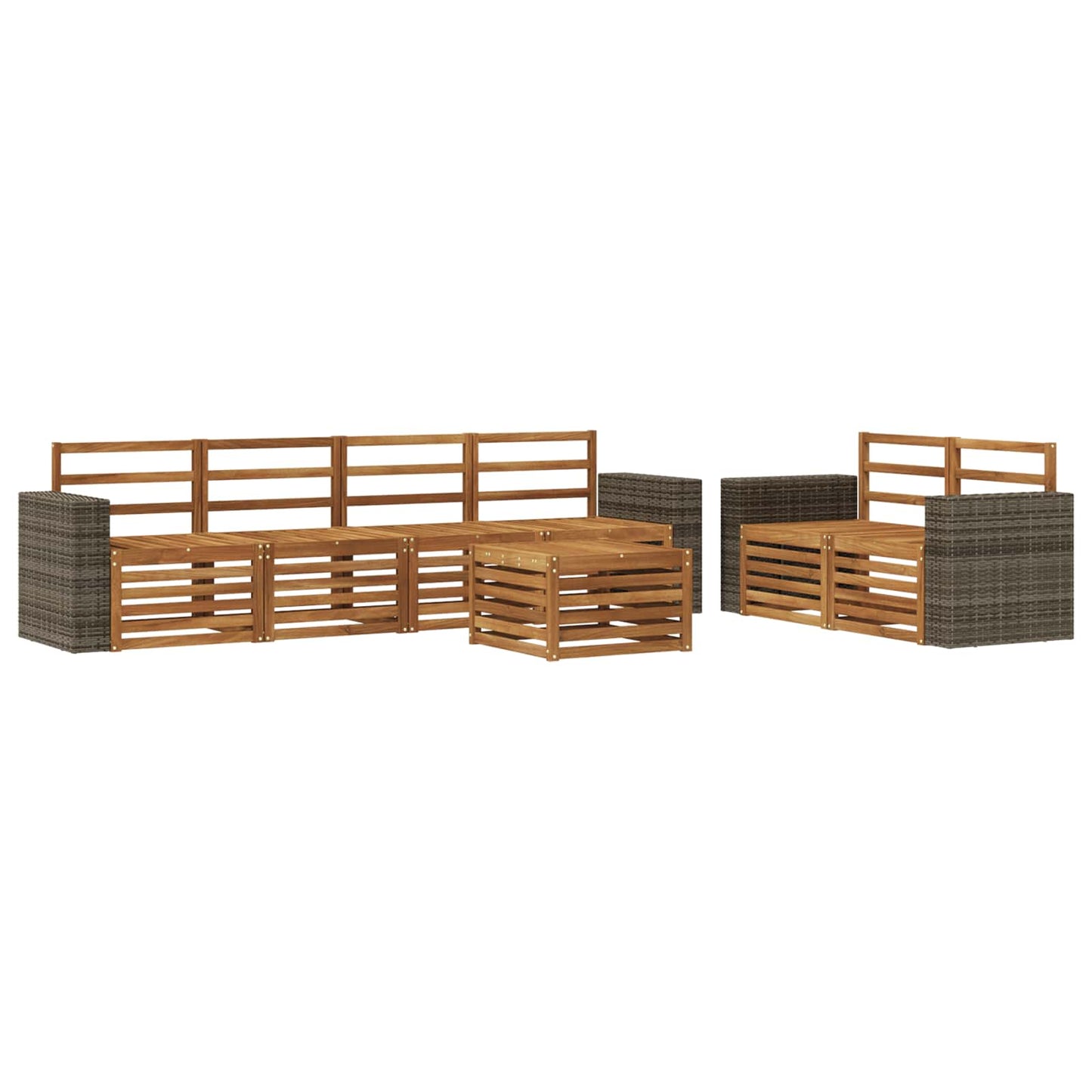 Outdoor-Sofagarnitur 7 pcs Natur Massivholz Akazie