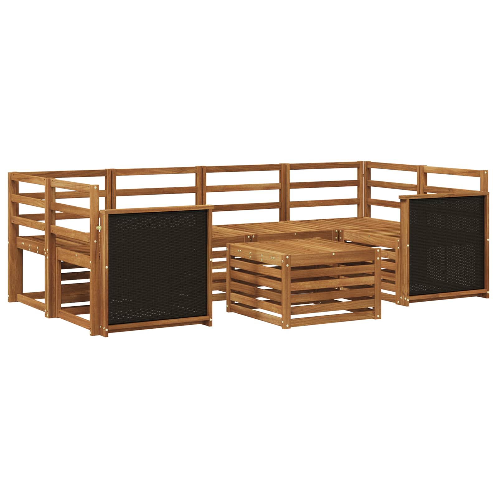 Outdoor-Sofagarnitur 7 pcs Natur Massivholz Akazie
