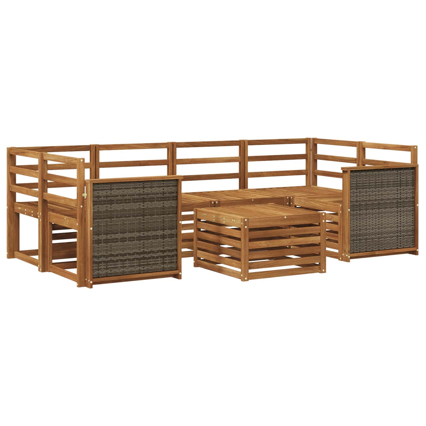 Outdoor-Sofagarnitur 7 pcs Natur Massivholz Akazie