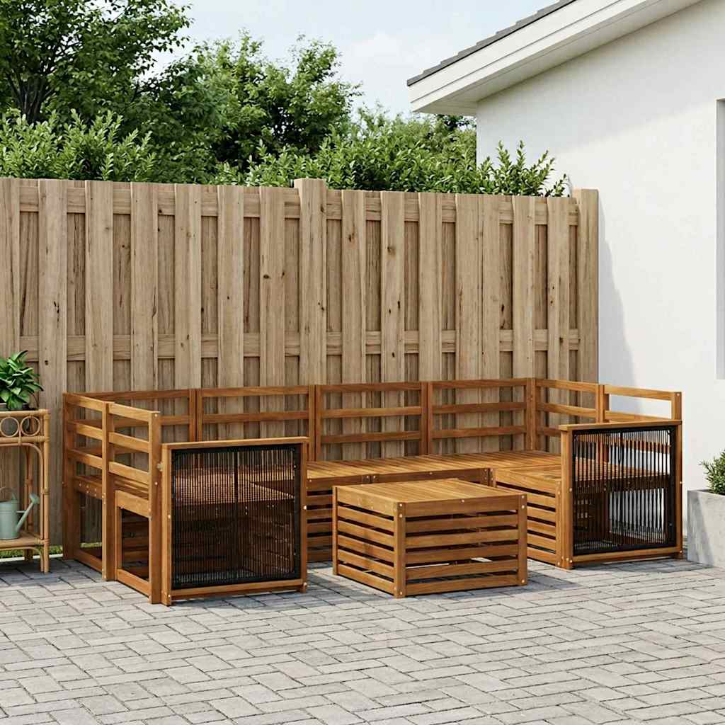Outdoor-Sofagarnitur 7 pcs Natur Massivholz Akazie