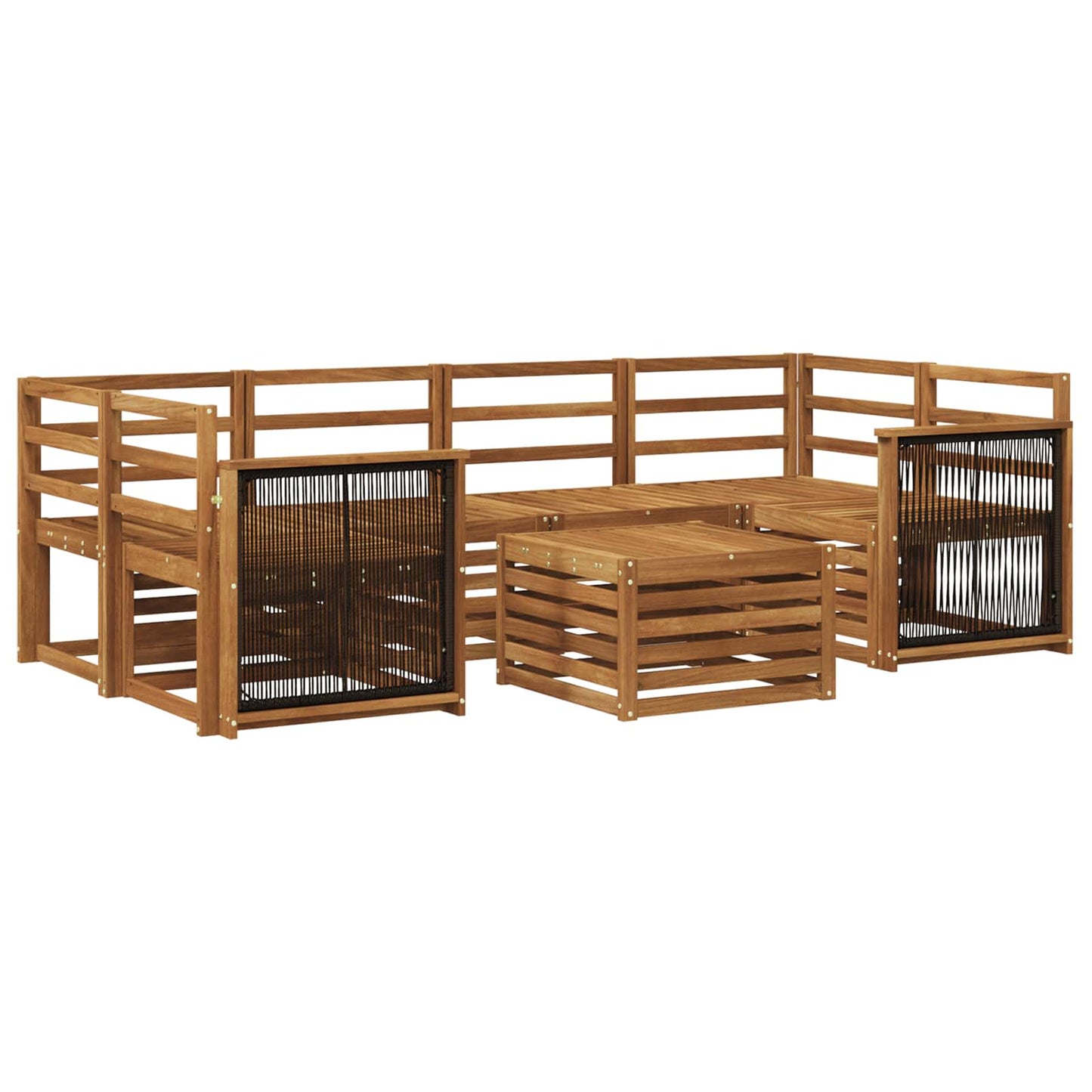 Outdoor-Sofagarnitur 7 pcs Natur Massivholz Akazie