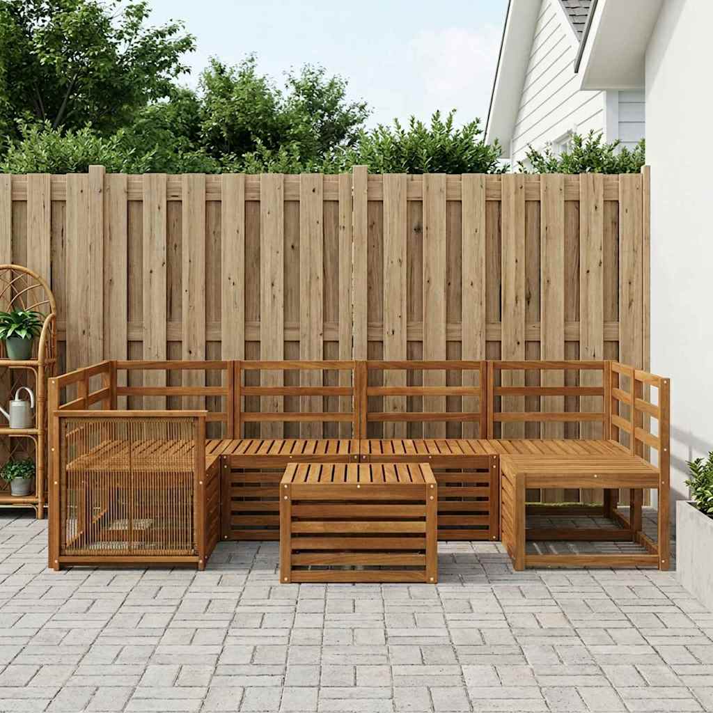 Outdoor-Sofagarnitur 7 pcs Natur Massivholz Akazie