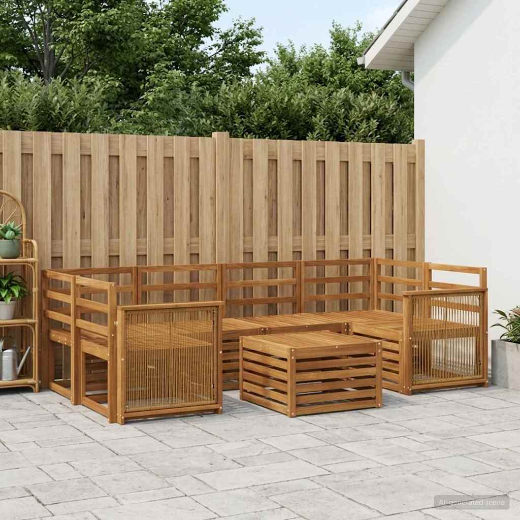 Outdoor-Sofagarnitur 7 pcs Natur Massivholz Akazie