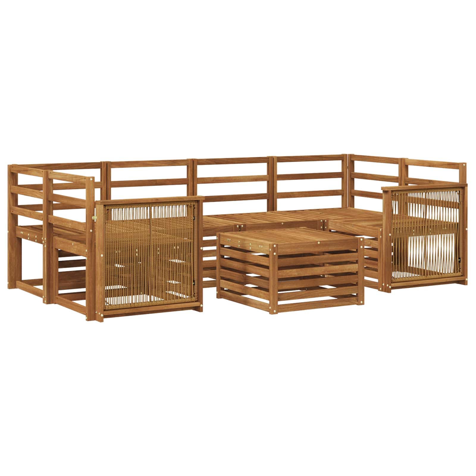 Outdoor-Sofagarnitur 7 pcs Natur Massivholz Akazie