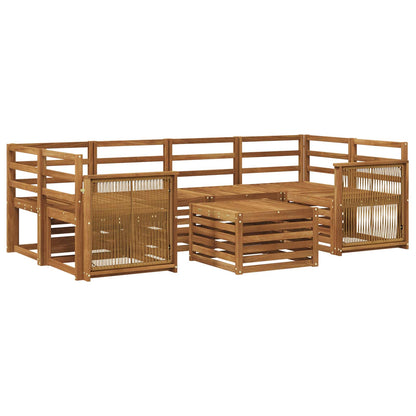 Outdoor-Sofagarnitur 7 stk. Natur Massivholz Akazie