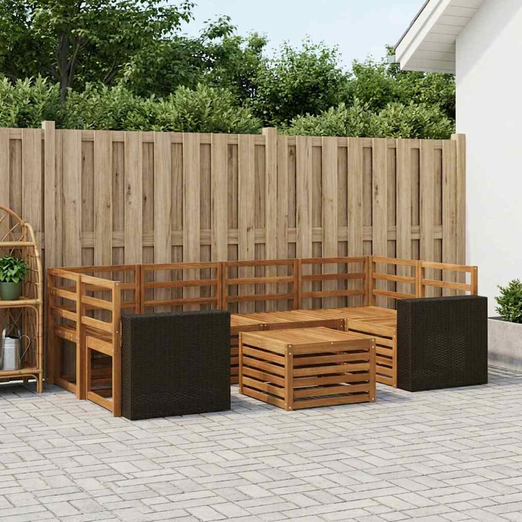 Outdoor-Sofagarnitur 7 pcs Natur Massivholz Akazie