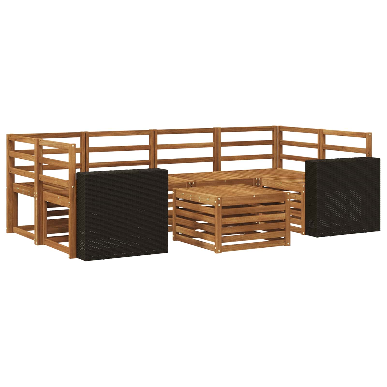 Outdoor-Sofagarnitur 7 pcs Natur Massivholz Akazie