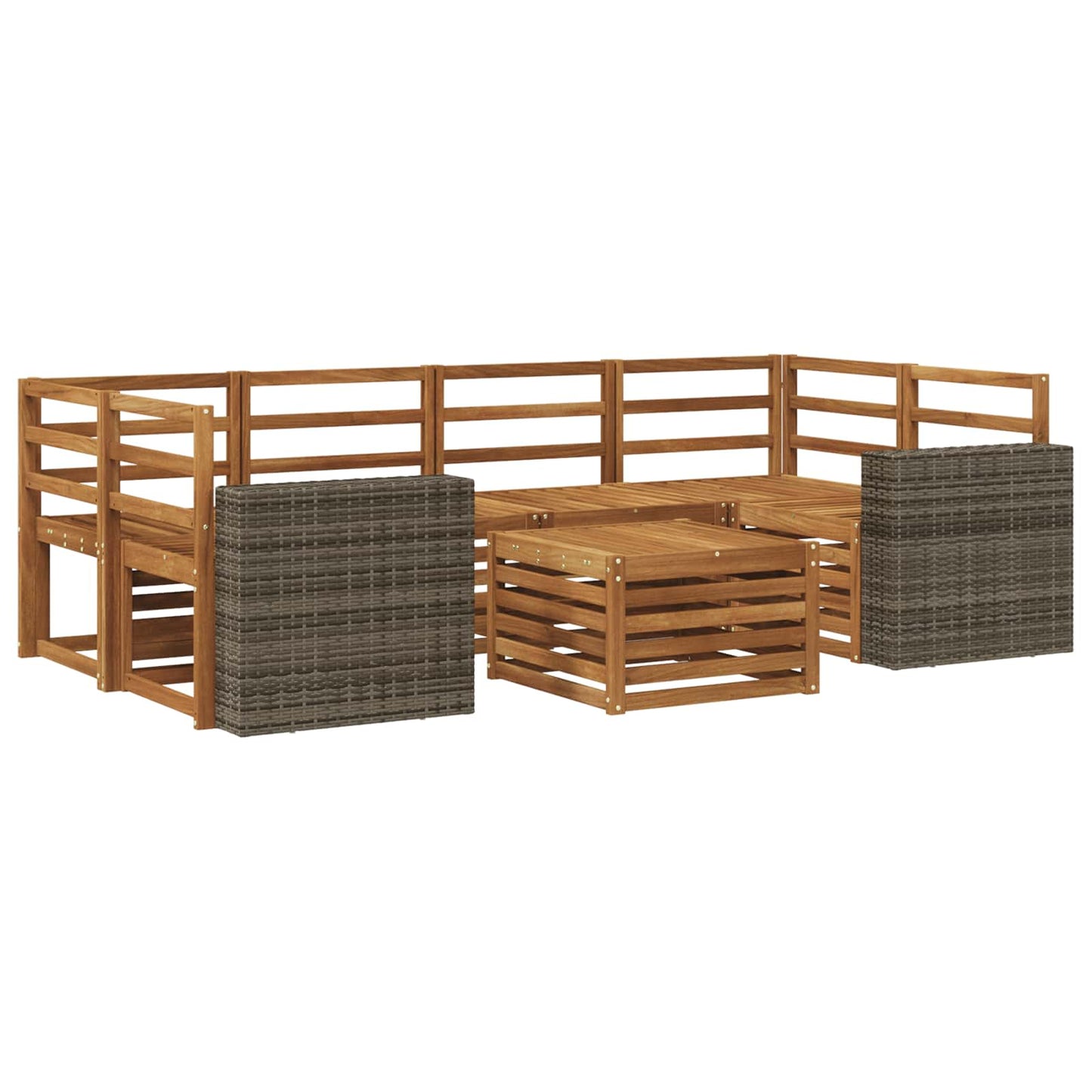 Outdoor-Sofagarnitur 7 pcs Natur Massivholz Akazie