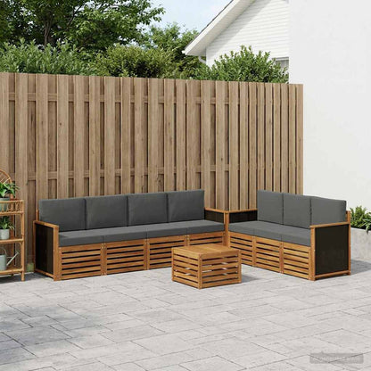 Sofagarnituren 8 stk. Natur und Anthrazit Massivholz Akazie