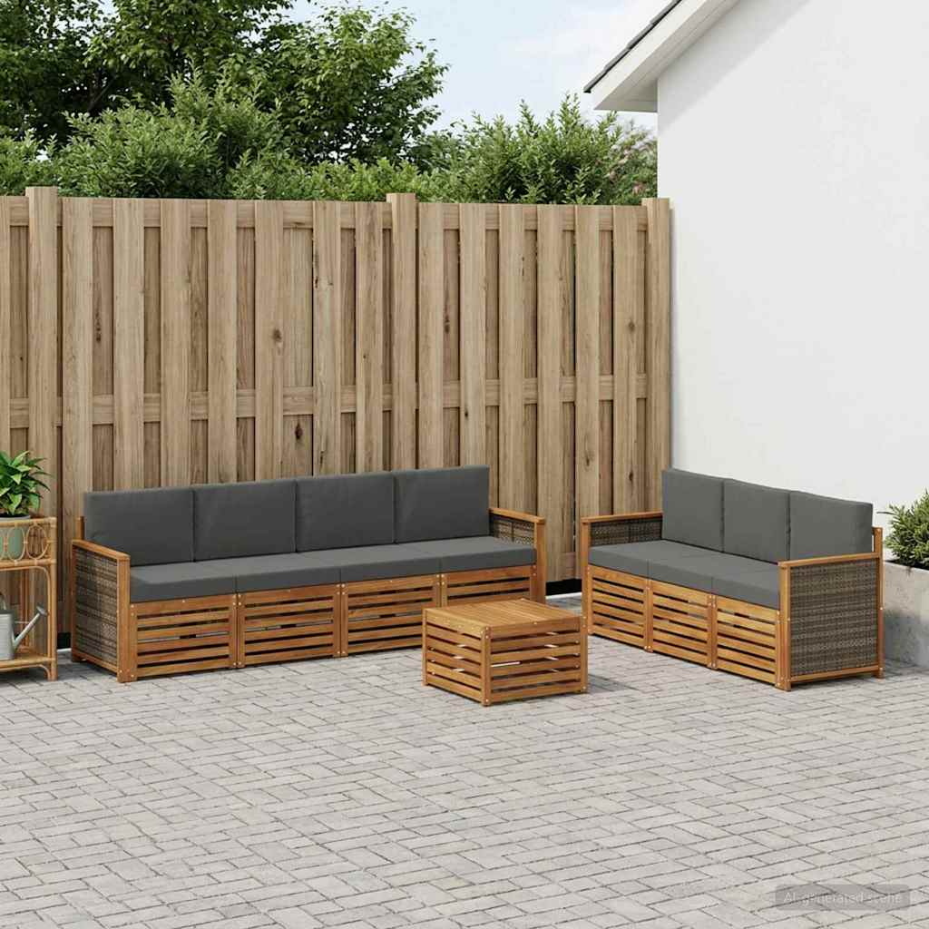 Sofagarnituren mit Kissen 8 pcs Massivholz Akazie