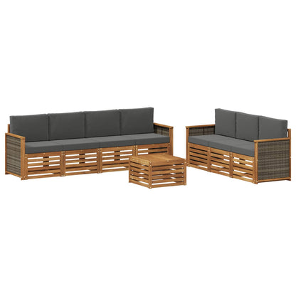 Sofagarnituren 8 stk. Natur und Anthrazit Massivholz Akazie