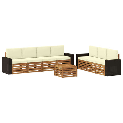 Sofagarnituren 8 stk. Natur und Creme Massivholz Akazie