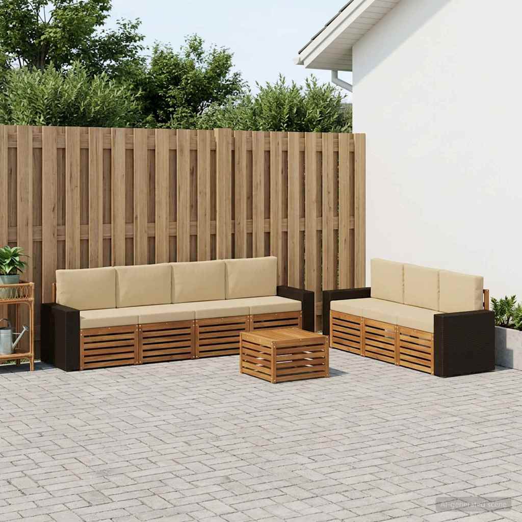 Sofagarnituren mit Kissen 8 pcs Massivholz Akazie