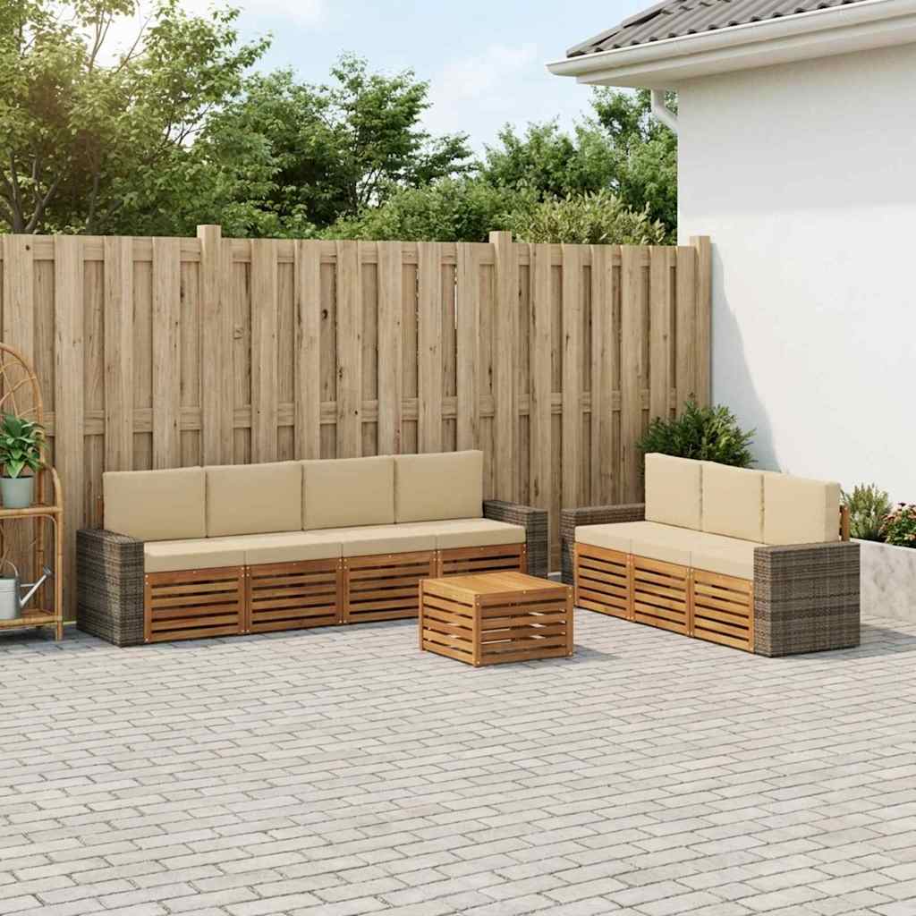 Sofagarnituren mit Kissen 8 pcs Massivholz Akazie