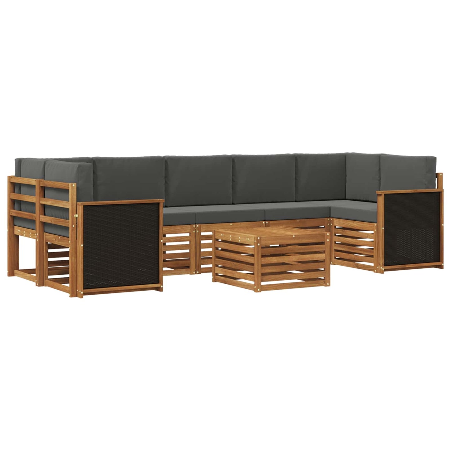 Outdoor-Sofagarnitur 8 stk. Natur und Anthrazit